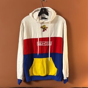 Pac-Man Pullover Hoodie Sweatshirt Color block size M